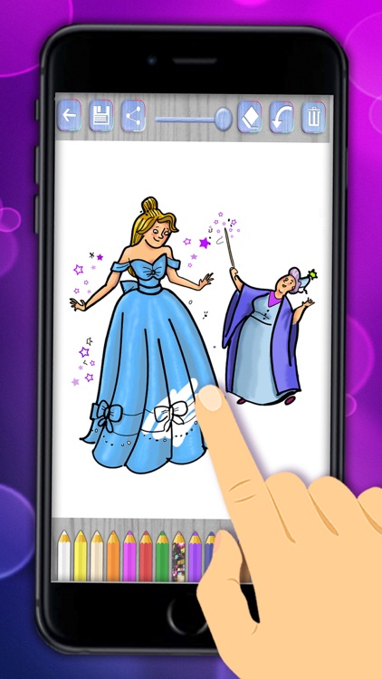 Paint Cinderella drawing in princess book - PRO screenshot-3