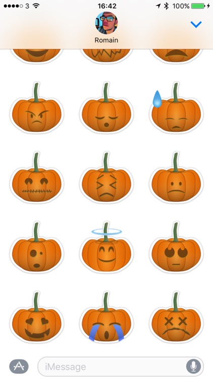 Pumpkin emoji Stickers for Halloween