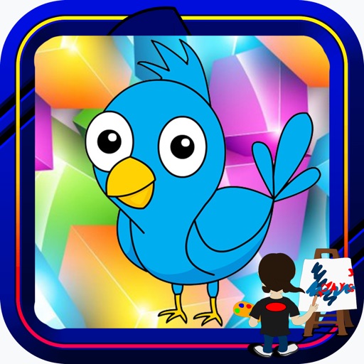 Book Colouring For Cartoon Bird Version iOS App