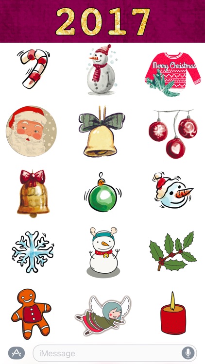 Merry Christmas & Happy New Year - Retro Stickers