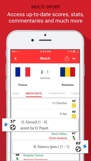 SportOn - Live Scores + Chat(圖2)-速報App