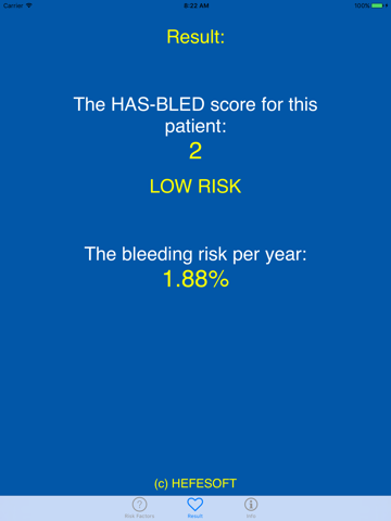 HAS-BLED Bleeding Risk Score Calculator screenshot 2