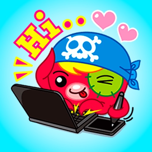 Pirate Octopus! Kind Stickers! icon