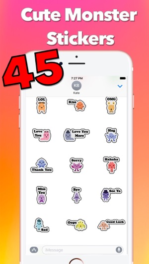 Mini Monster Text Emoji Stickers For iMessage(圖1)-速報App