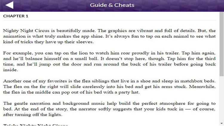 App Guide for Nighty Night Circus