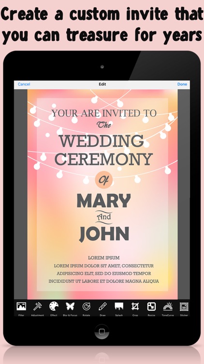 Wedding Invitations Creator & Wed Pics Editor