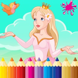 Princess & Prince Paint Draw Coloring Book For Kid