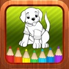 Puppy Dog Kids Coloring Books Page - Learning Game for Toddlers