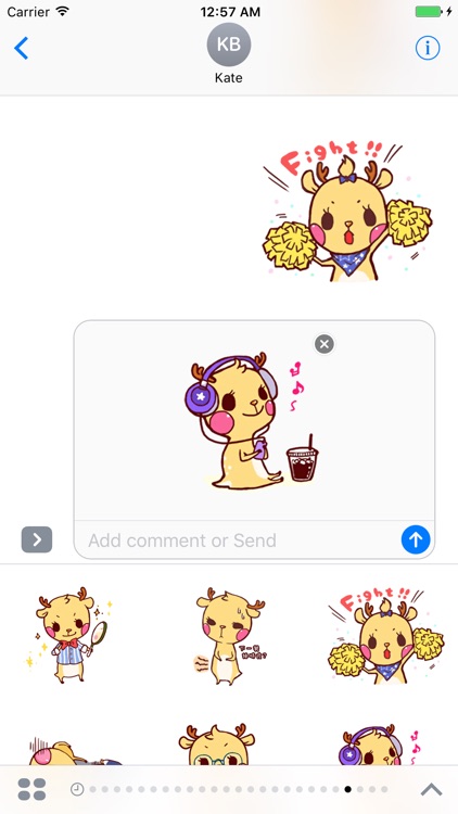 Ohh! Deer stickers - emoji - emoticons