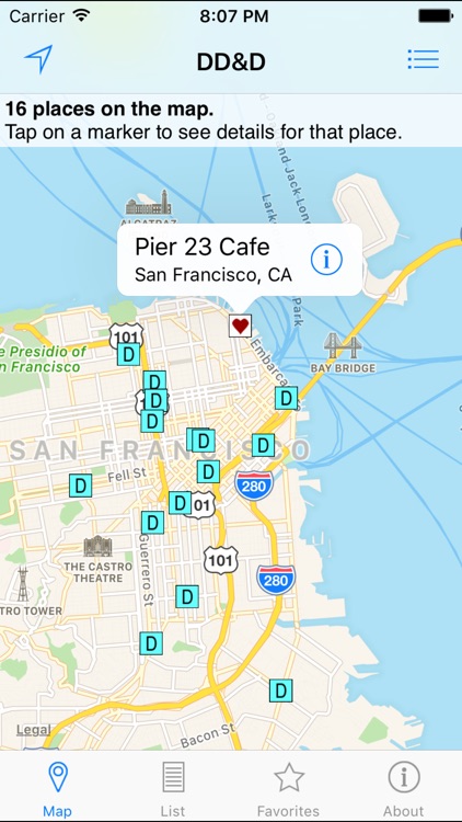 Locator for Diners, Drive-ins and Dives by MapMuse