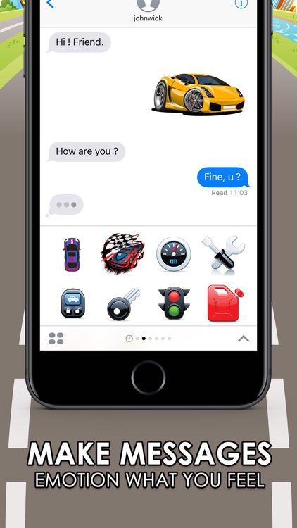 Super Car Emoji Stickers Keyboard Themes ChatStick
