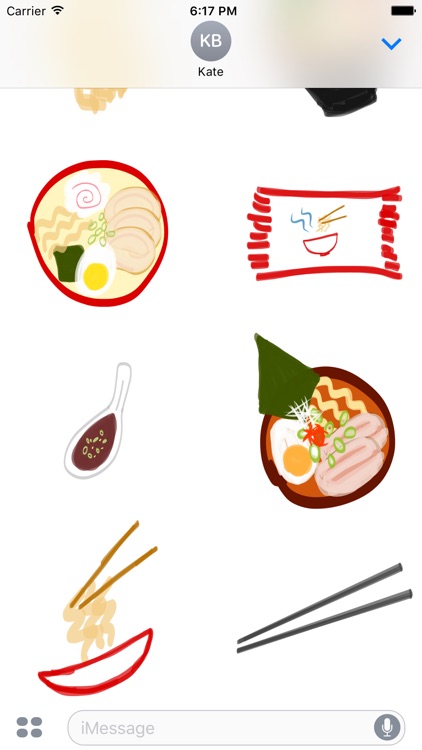 Ramen sticker pack, food pic stickers for iMessage