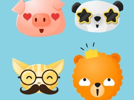 Fun Animals Sticker Pack with Emoji Faces