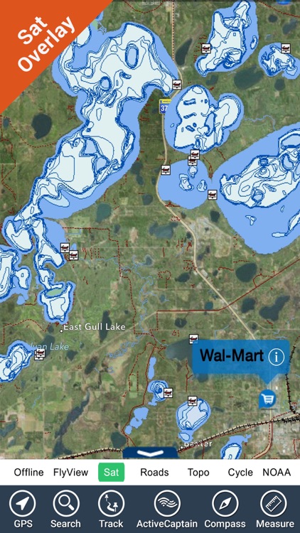 Maine lakes charts HD - GPS fishing maps Navigator