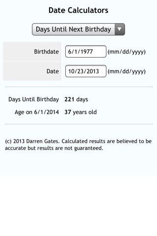Date Calcs screenshot 3