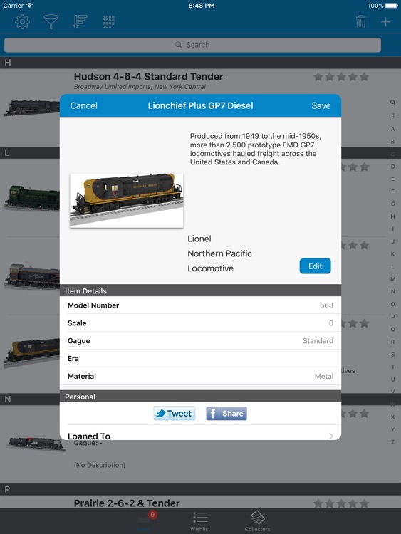 Model Train Collectors - iPad Version