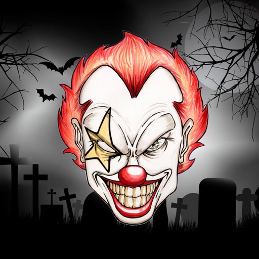 Halloween killer clown chase icon