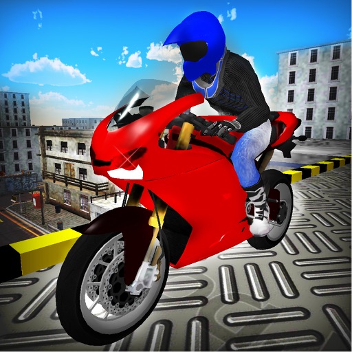 Crazy Rooftop Bike Stunts 3D