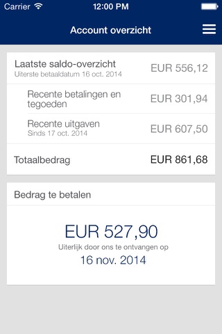 Amex Nederland screenshot 2