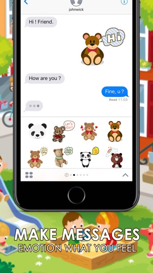 Teddy Bear Emoji Sticker Keyboard Themes ChatStick(圖2)-速報App