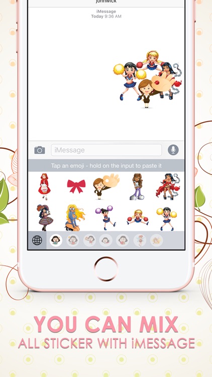 Girls Emoji Stickers Keyboard Themes ChatStick