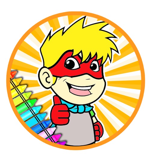 Draw Superhero Captain Junior Coloring Page Game Icon