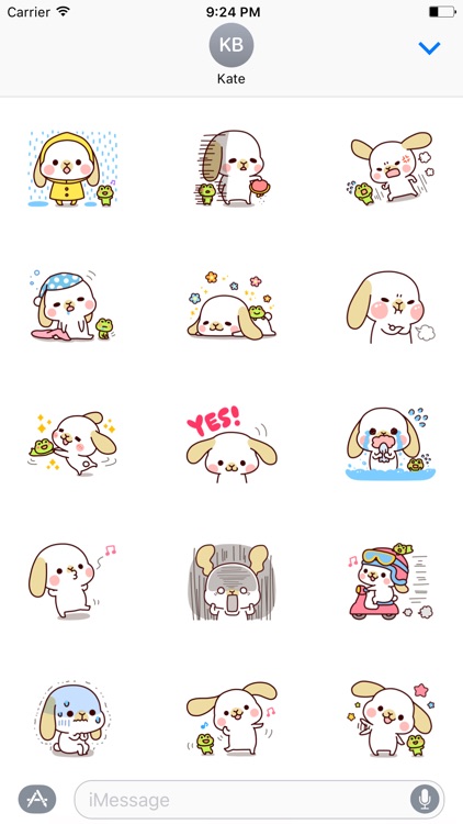 Cute Rabbit And Frog Sticker