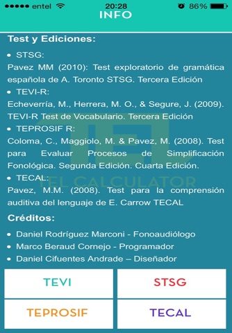 Fonoaudiología TEL Calculator screenshot 3