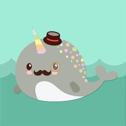 Narwhal Emoji Sticker Pack with Kawaii Faces