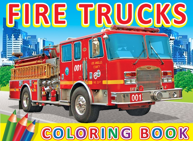 Fire Trucks - Coloring Book