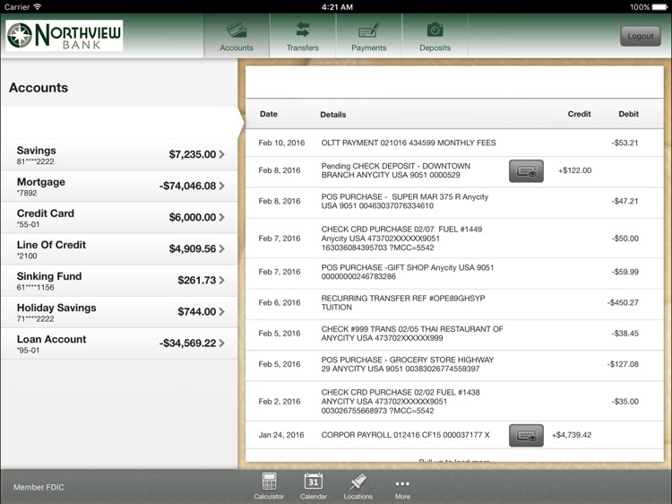 Northview Bank for iPad