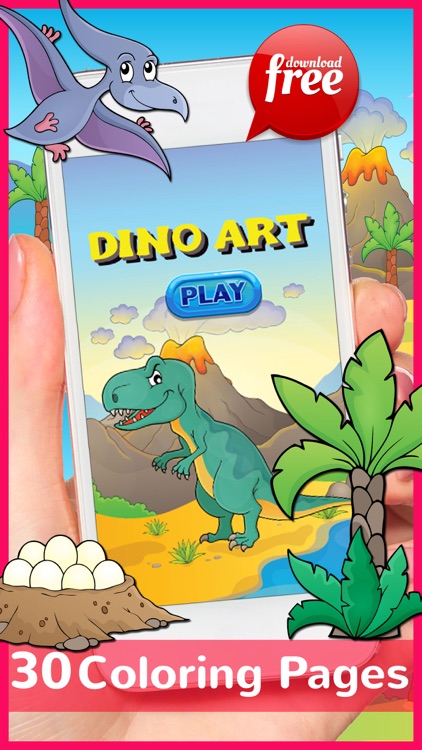 DinoArt Dinosaurs Coloring Book For Kids & Toddler