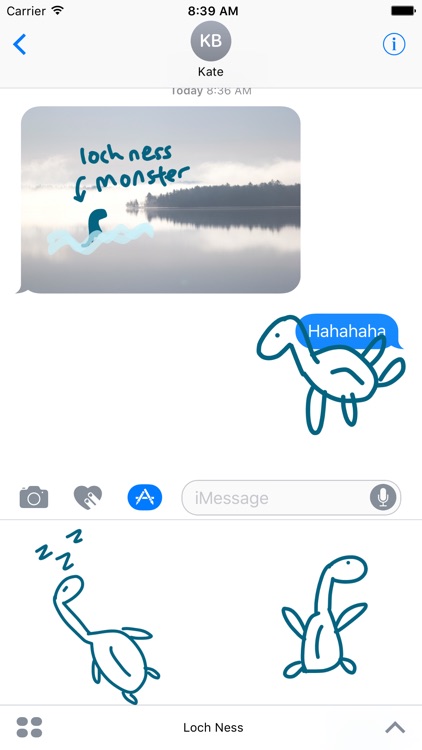 Loch Ness sticker pack, dino stickers for iMessage