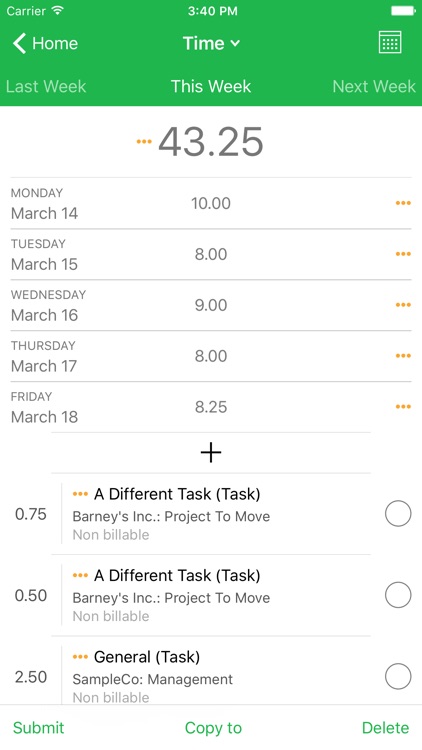 Nexonia Timesheets