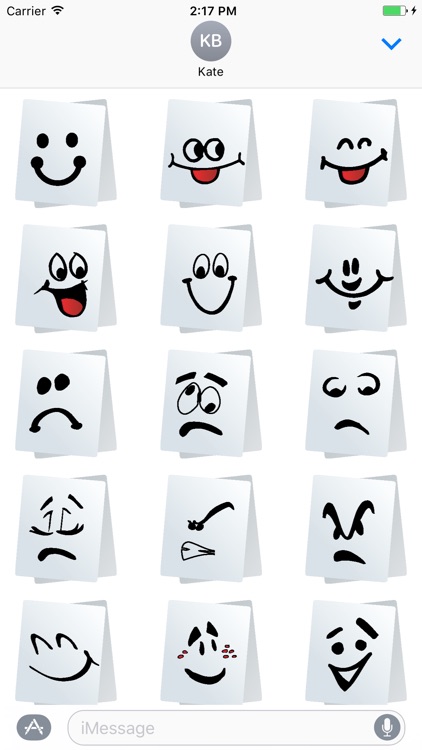 Paper Smiley Stickers for iMessage