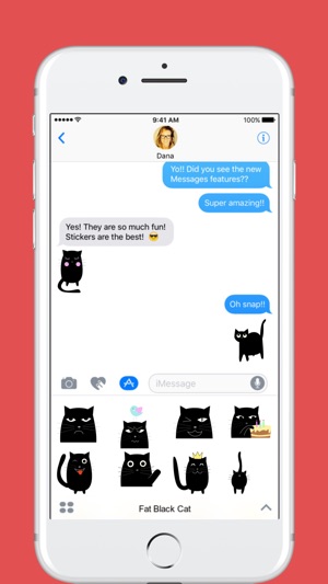 Fat Black Cat stickers by Olga Pervushkina(圖1)-速報App