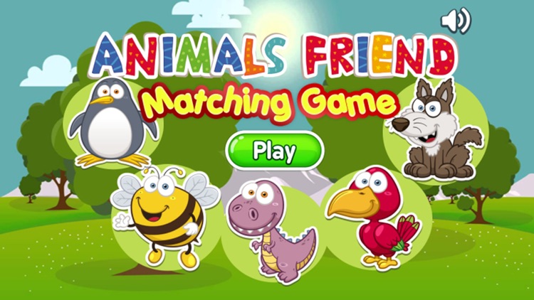 Dinosaur animals friend pair matching game for kid