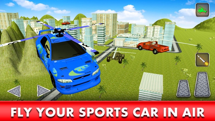 Flying Racing Car Simulator: Futuristic Airplay screenshot-3