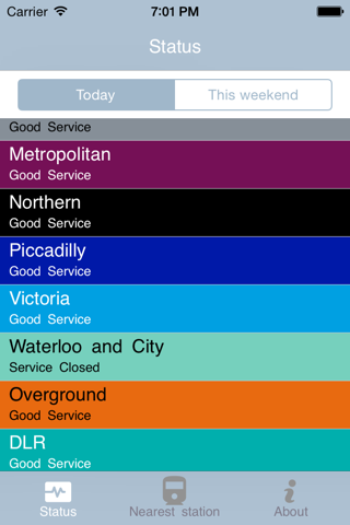 Tube Status Watch - náhled