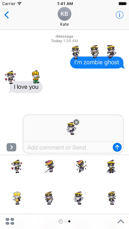Zombie Ghost Sticker - Emoji
