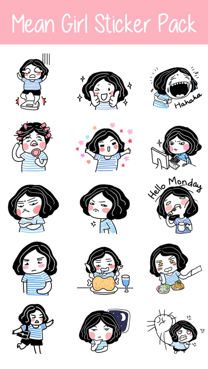 Mean Girl Sticker Pack for iMessage - Young Lady