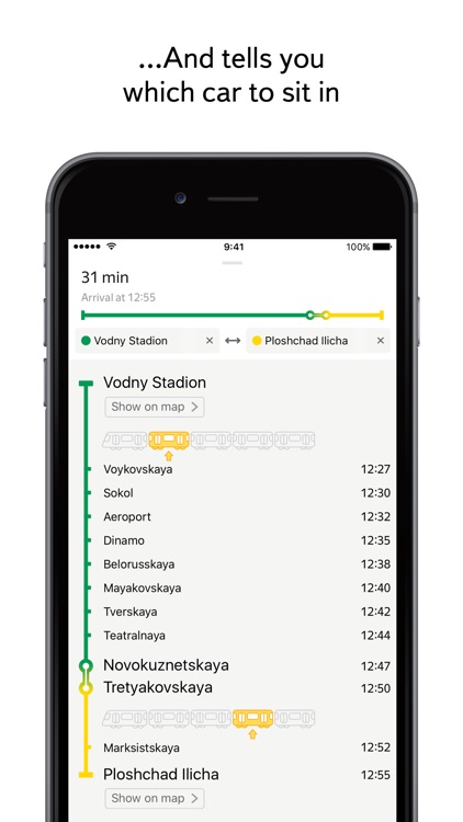 Yandex.Metro — detailed metro map and route times