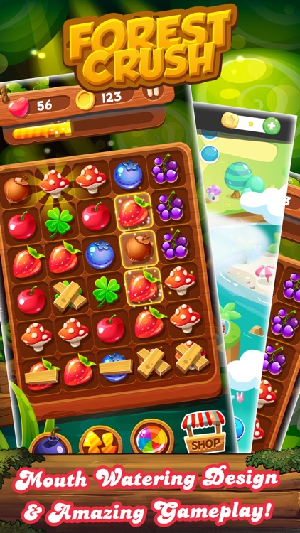Forest Fruit Crush Link - Connect  Match 3 game