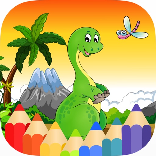 Dinosaur Coloring Book Draw and Paint Dino Games Icon