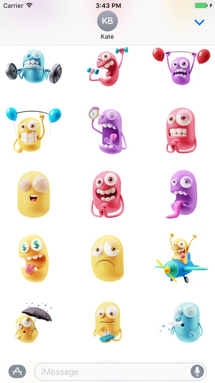3D Smileys Stickers