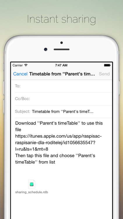 Parent's timeTable