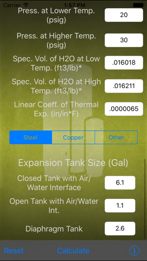 Expansion Tank Calculator