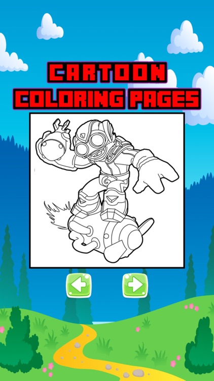Cartoon Characters Coloring Page for Toddler & Kid