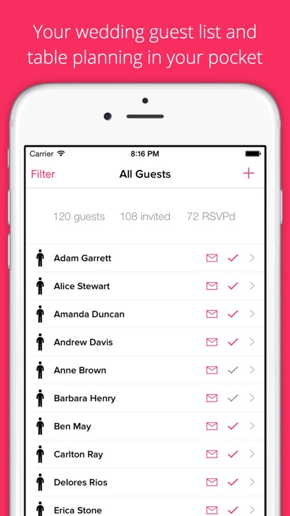 Wedding Table Planner - Guest list & table planner