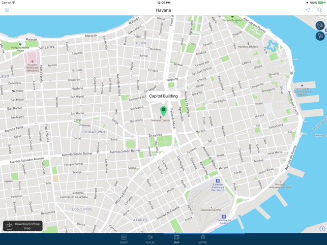 Havana Travel Guide with Offline Street Map App Storessa